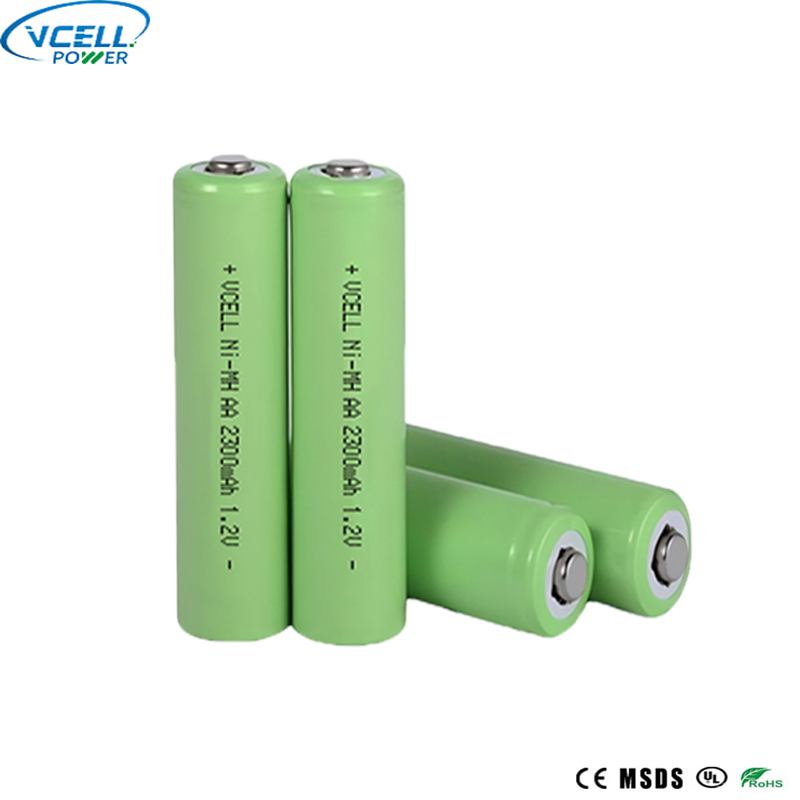 1.2V 2300mAh AA 충전식 NiMH 배터리