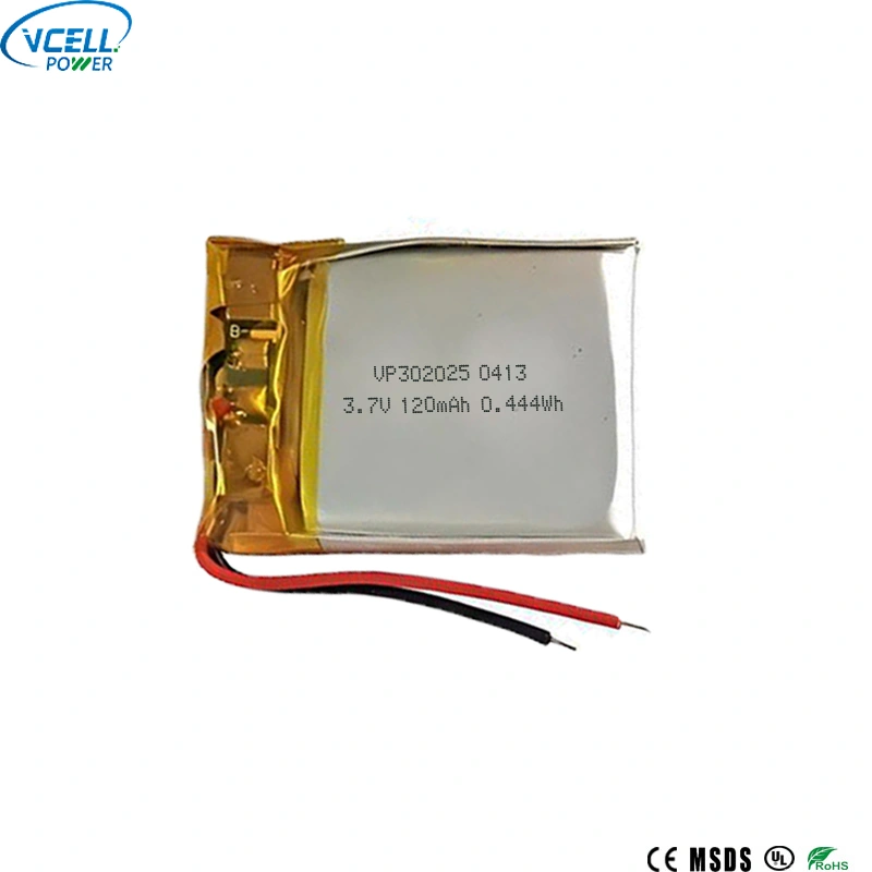 302025 3.7V 120mAh 리튬 폴리머 배터리