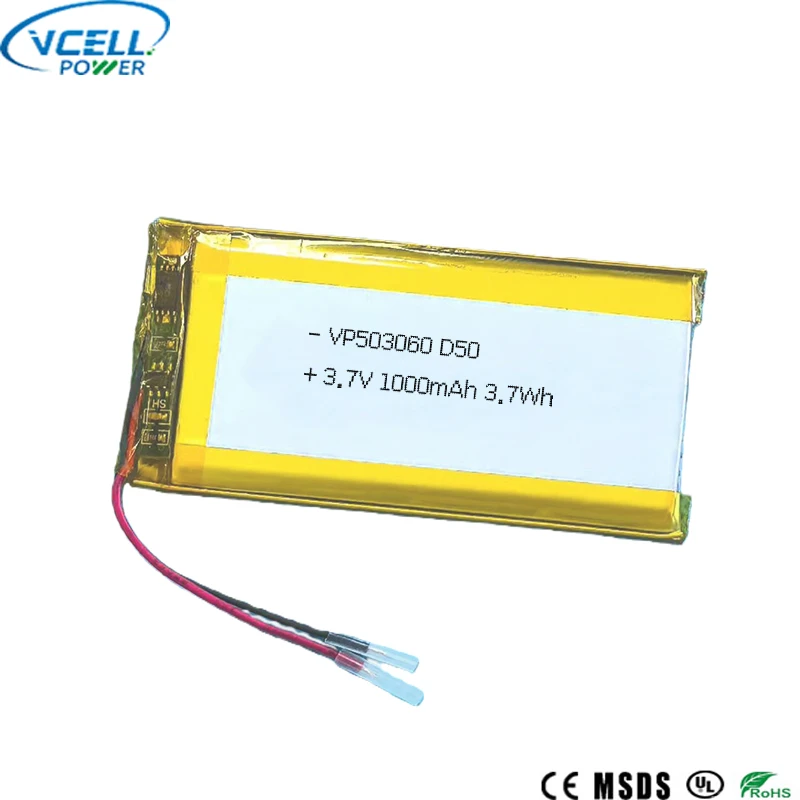 503060 3.7V 1000mAh 3.7Wh 리튬 폴리머 배터리