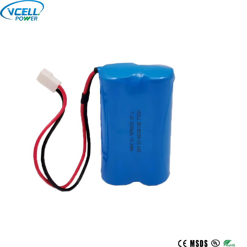 7.2V 2200mAh ER14505-2S 리튬 기본 배터리 팩